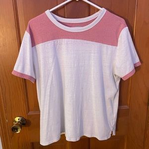 Old Navy boyfriend t-shirt with pink around the neck